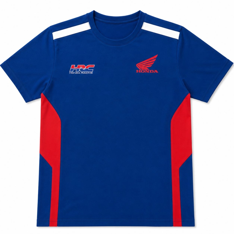 T-shirt Honda Racing, inserts latéraux, flèche bleue