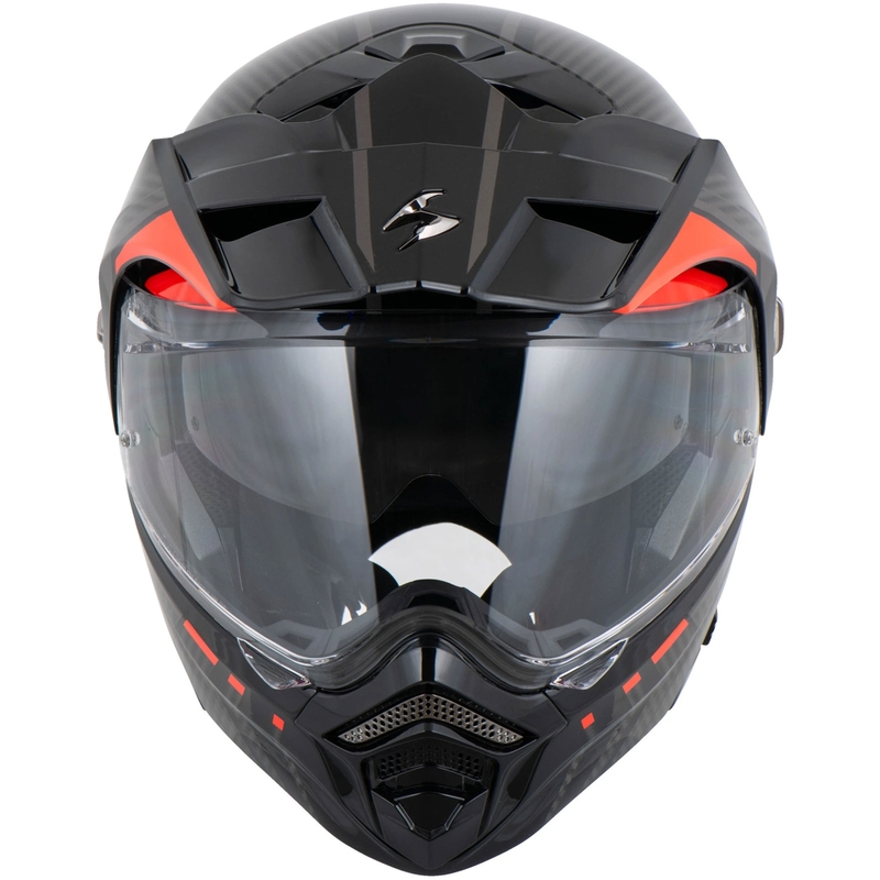 Casque de moto modulable Scorpion ADX-2 LEWIS noir et rouge