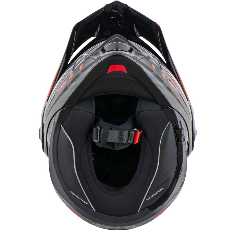 Casque de moto modulable Scorpion ADX-2 LEWIS noir et rouge