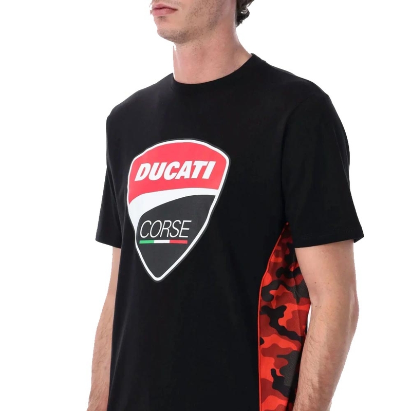 T-shirt noir Ducati Corse CAMU DETAILS