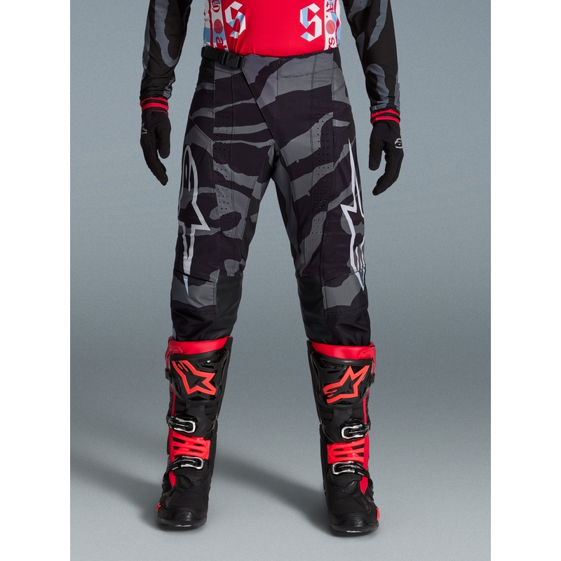 Pantalon de motocross Alpinestars Techstar édition limitée Beast Coast, gris-noir-orange