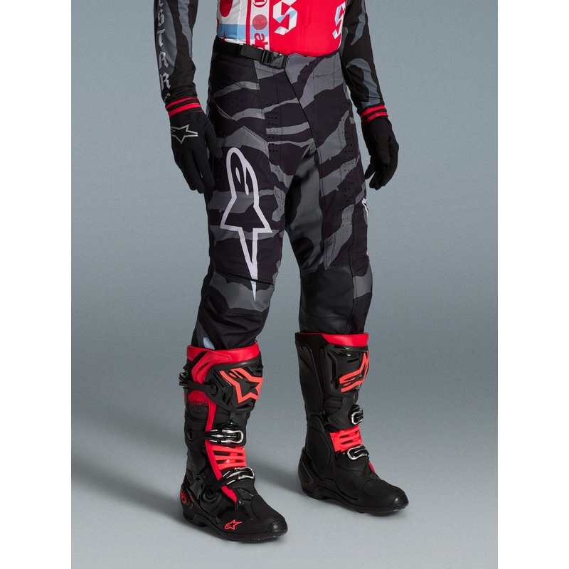 Pantalon de motocross Alpinestars Techstar édition limitée Beast Coast, gris-noir-orange
