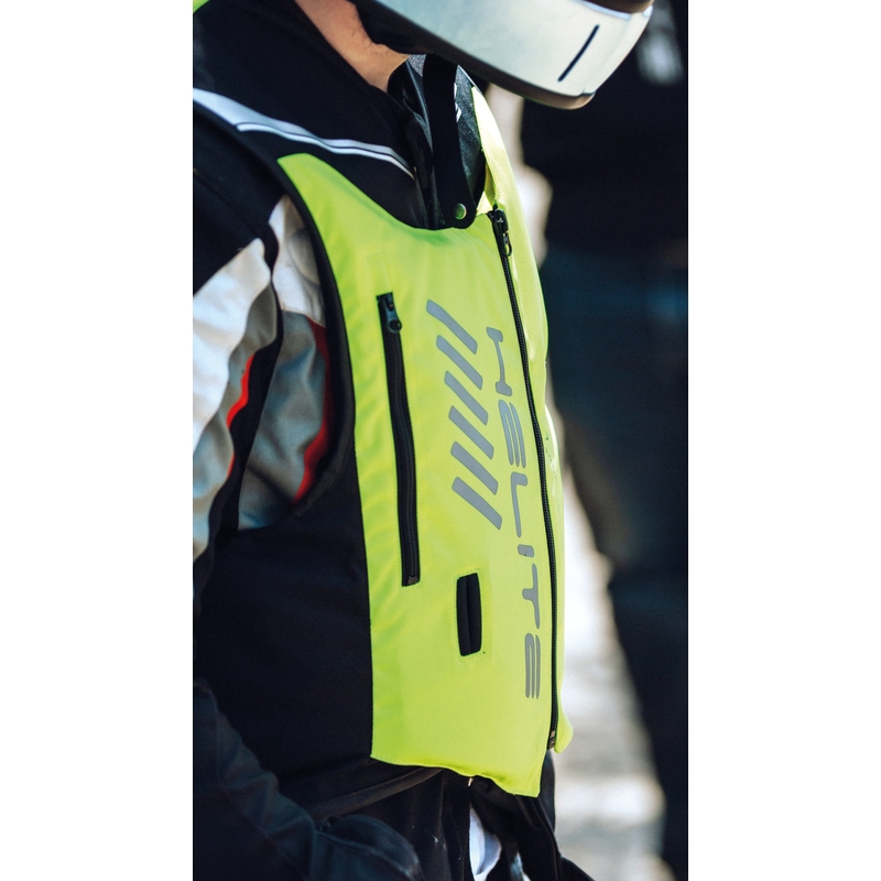 Gilet airbag Helite Double Turtle Hivis vert-jaune