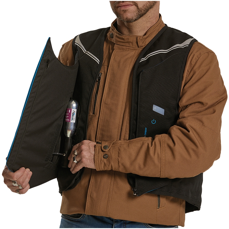 Gilet airbag Helite Double Turtle Hivis vert-jaune