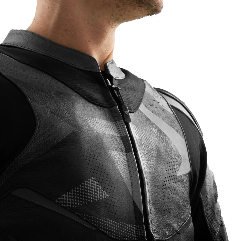 Blouson de moto en cuir Rebelhorn Inferno noir