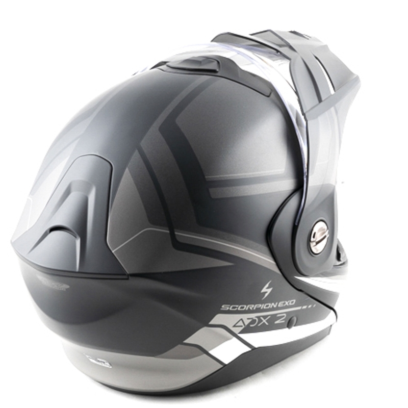 Casque de moto modulable Scorpion ADX-2 LEWIS noir mat-argent