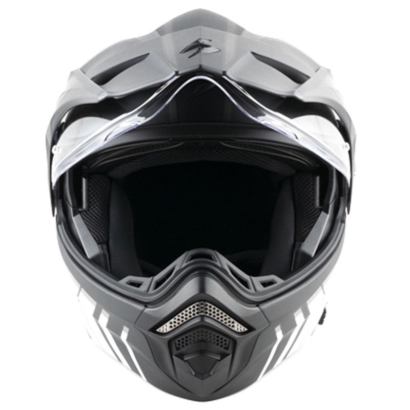 Casque de moto modulable Scorpion ADX-2 LEWIS noir mat-argent