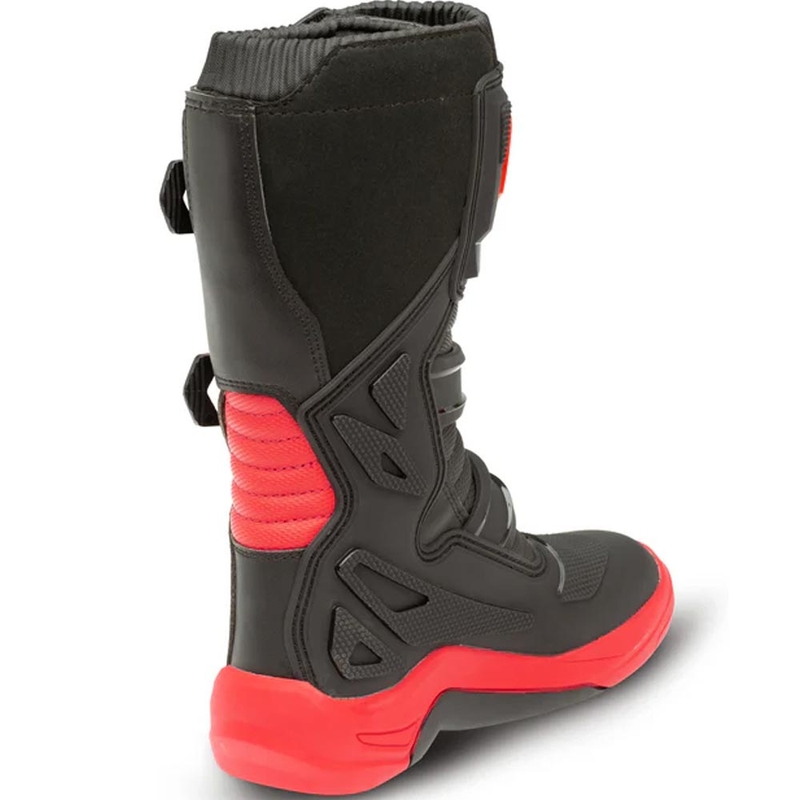 Bottes de motocross Eleveit X-Peak pour enfants, noir et rouge