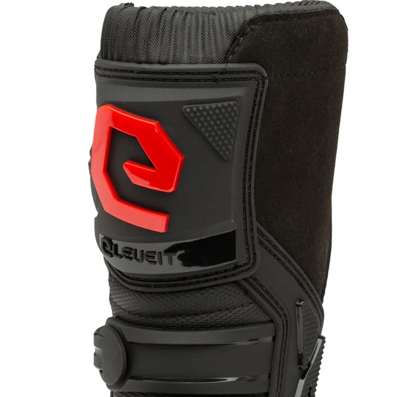 Bottes de motocross Eleveit X-Peak pour enfants, noir et rouge
