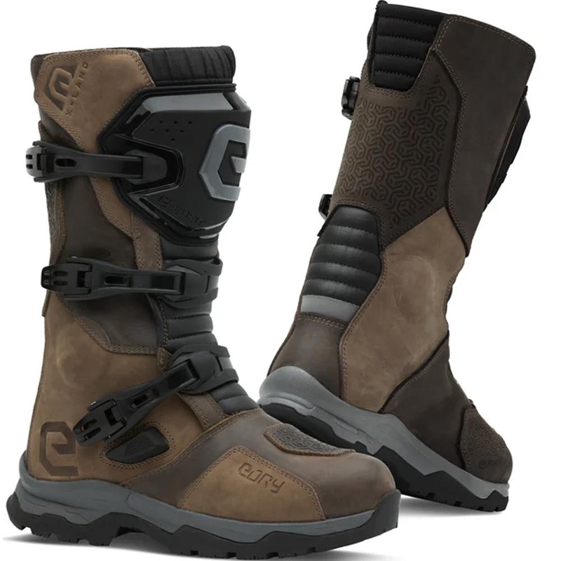 Bottes de moto Eleveit X Land ADV E-Dry marron
