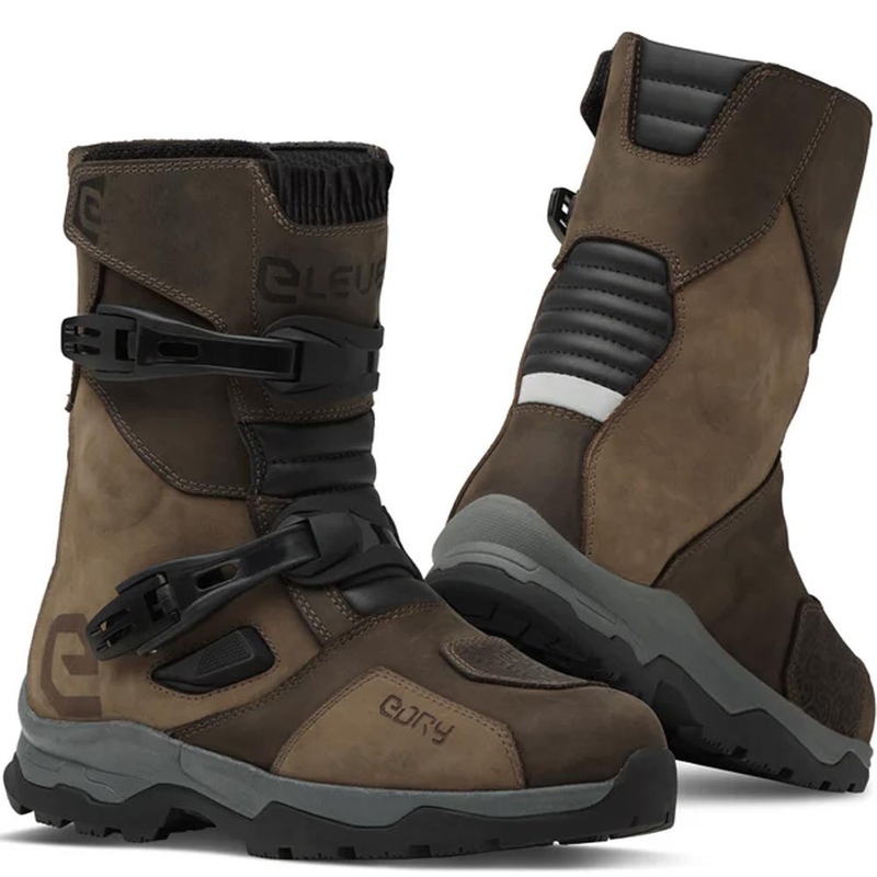 Bottes de moto Eleveit X Land ADV Low E-Dry marron
