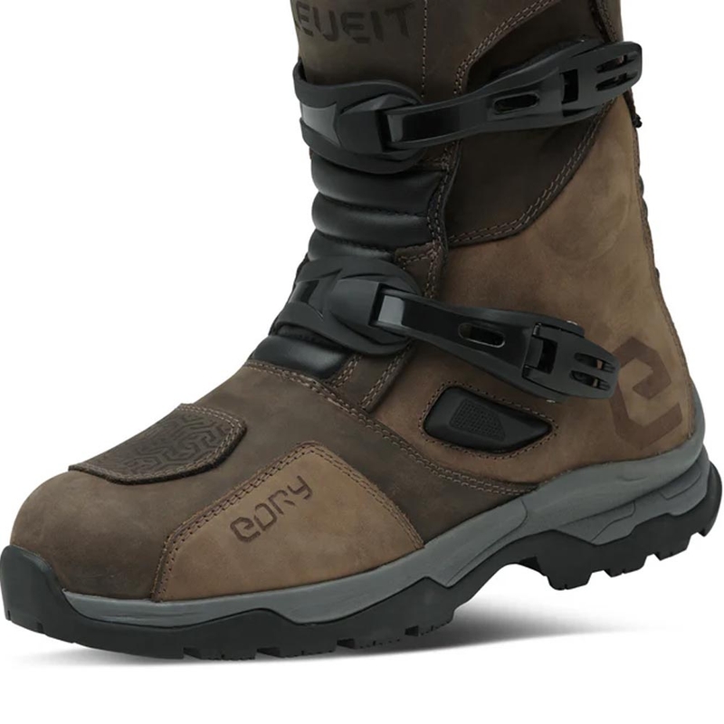 Bottes de moto Eleveit X Land ADV Low E-Dry marron