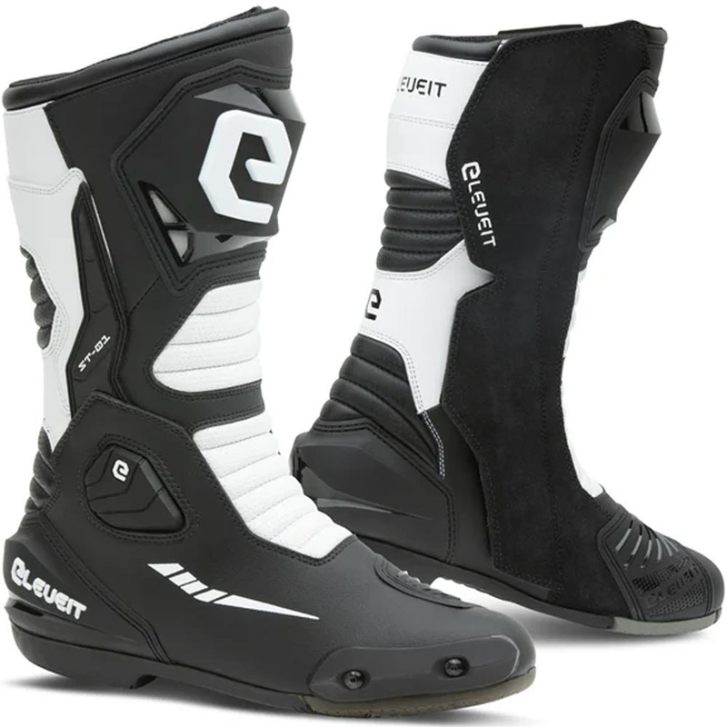 Bottes de moto Eleveit ST-01 noir et blanc