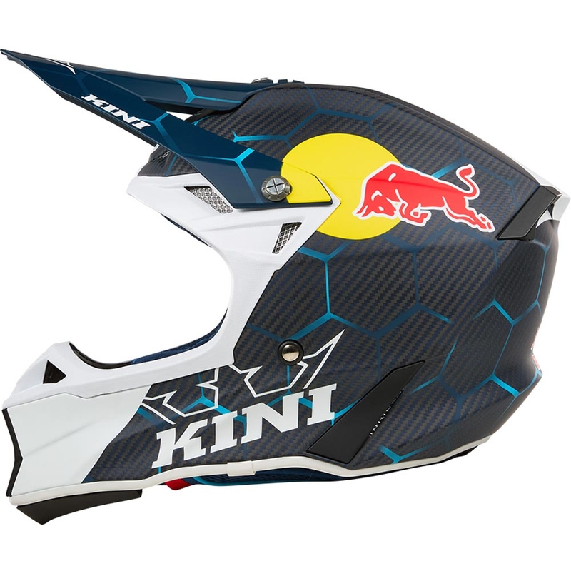 Casque de motocross KINI Red Bull MXC2 2.0 bleu et blanc