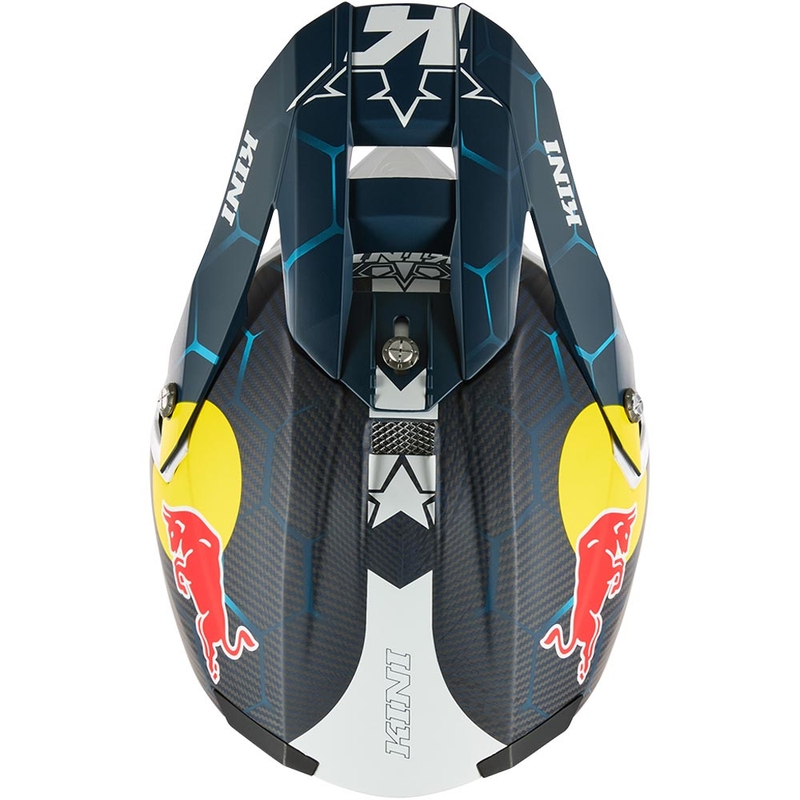 Casque de motocross KINI Red Bull MXC2 2.0 bleu et blanc