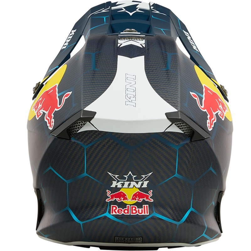 Casque de motocross KINI Red Bull MXC2 2.0 bleu et blanc