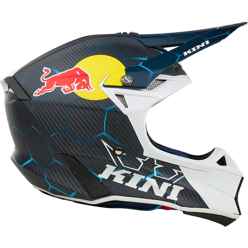 Casque de motocross KINI Red Bull MXC2 2.0 bleu et blanc