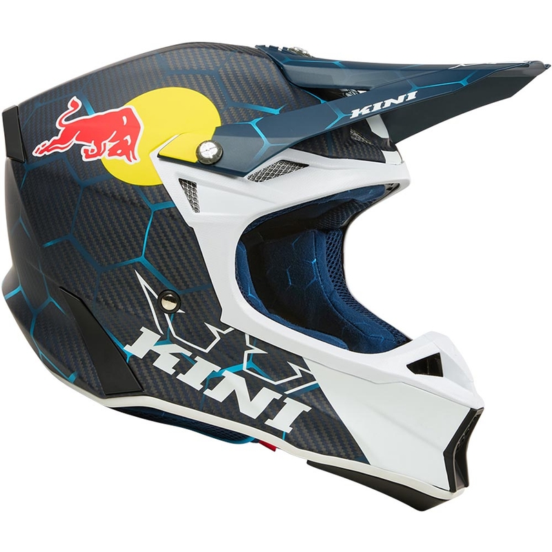 Casque de motocross KINI Red Bull MXC2 2.0 bleu et blanc