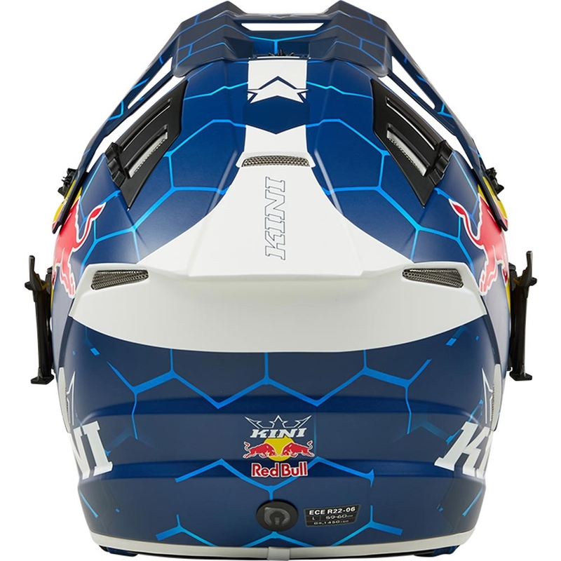 Casque de motocross KINI Red Bull EXC bleu et blanc