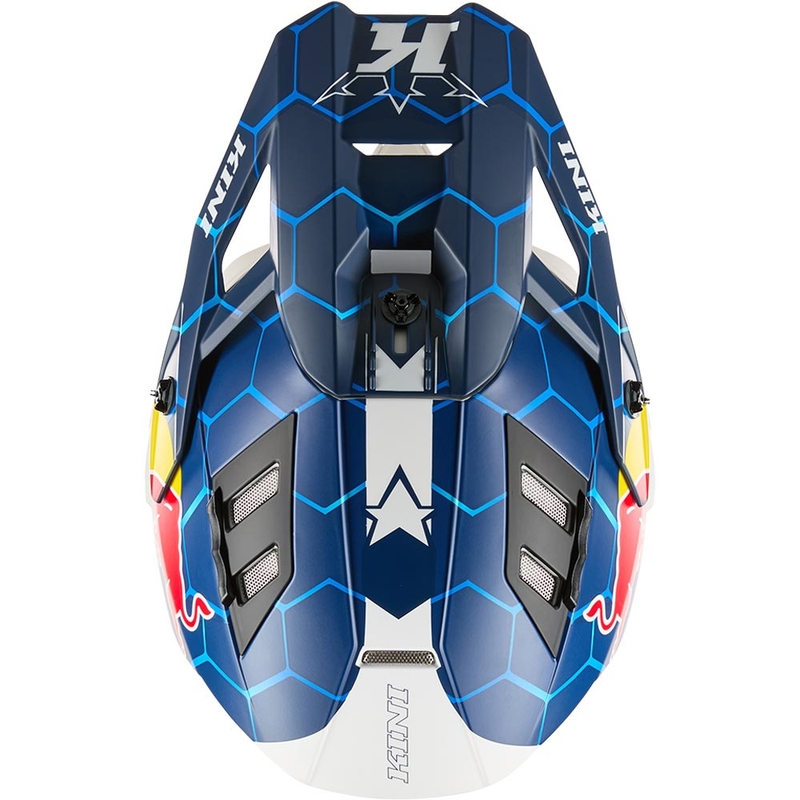 Casque de motocross KINI Red Bull EXC bleu et blanc