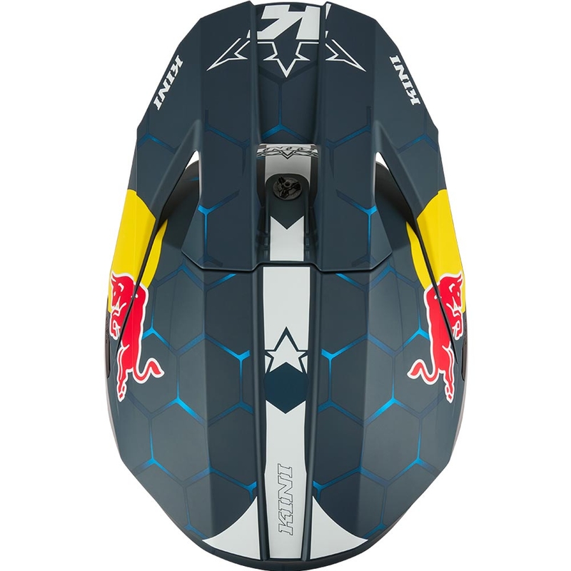 Casque de motocross KINI Red Bull MX3 1.0 bleu et blanc
