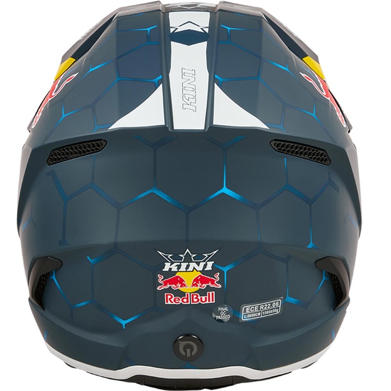 Casque de motocross KINI Red Bull MX3 1.0 bleu et blanc