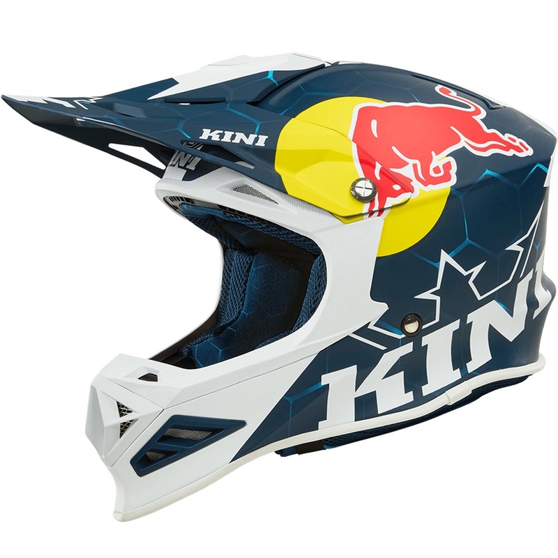 Casque de motocross KINI Red Bull MXC1 1.0 bleu et blanc