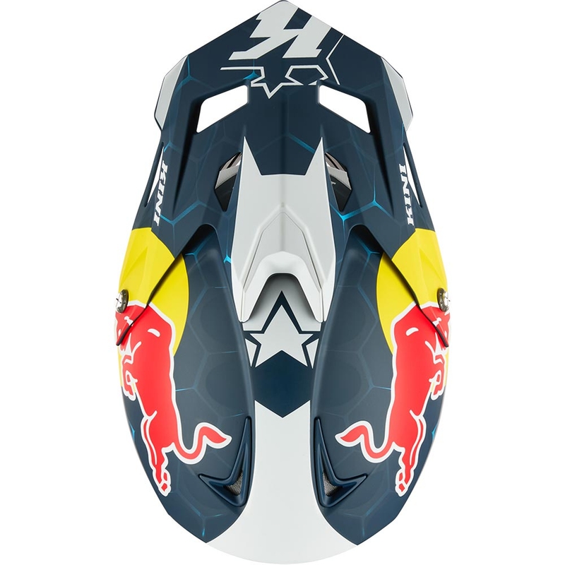 Casque de motocross KINI Red Bull MXC1 1.0 bleu et blanc