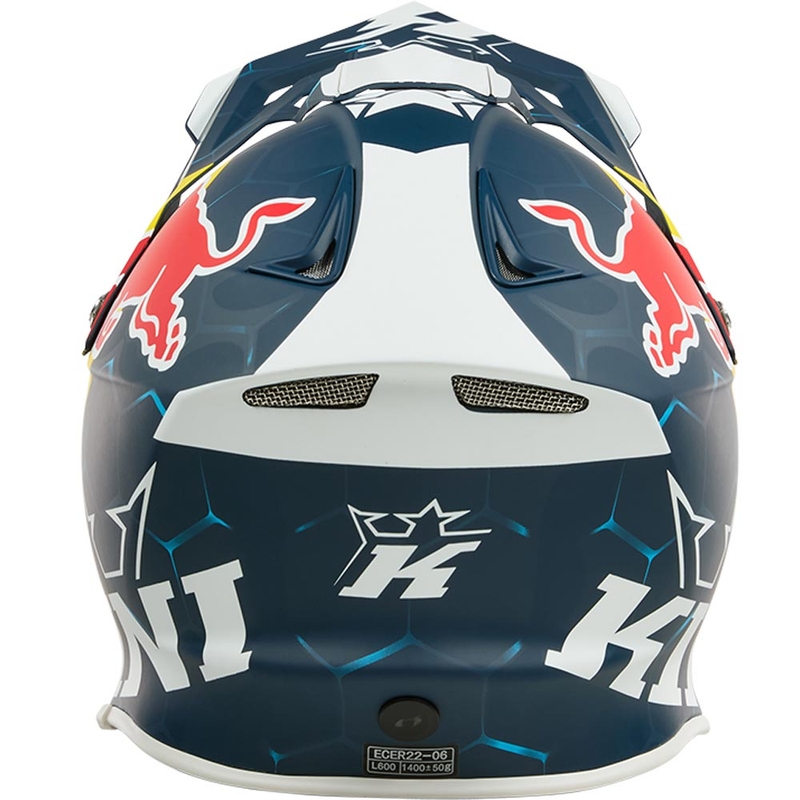 Casque de motocross KINI Red Bull MXC1 1.0 bleu et blanc