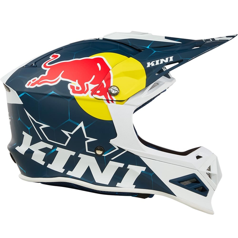 Casque de motocross KINI Red Bull MXC1 1.0 bleu et blanc