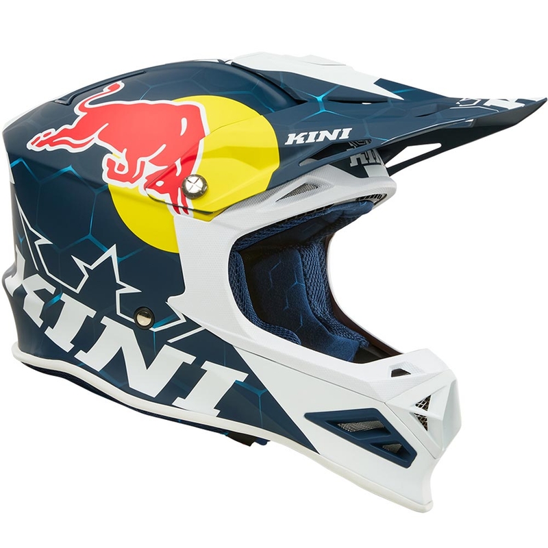 Casque de motocross KINI Red Bull MXC1 1.0 bleu et blanc