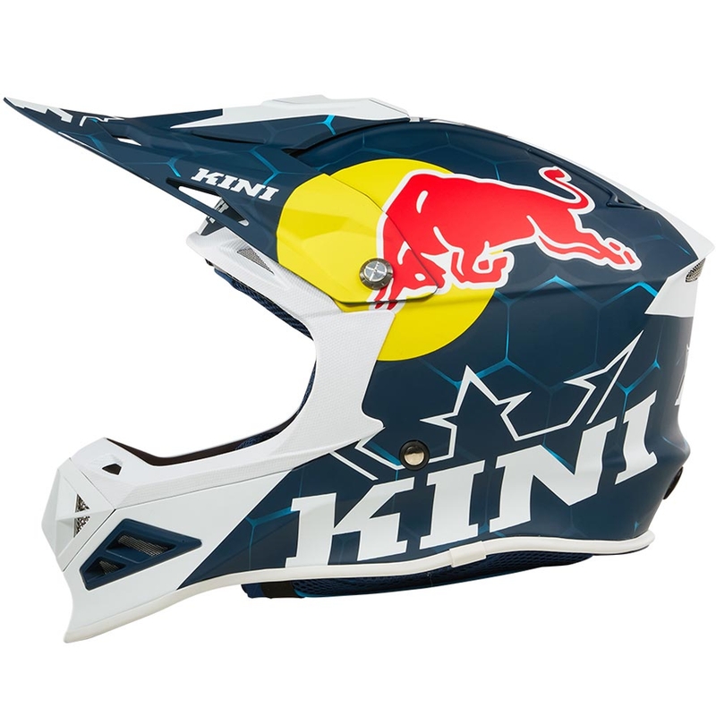 Casque de motocross KINI Red Bull MXC1 1.0 bleu et blanc