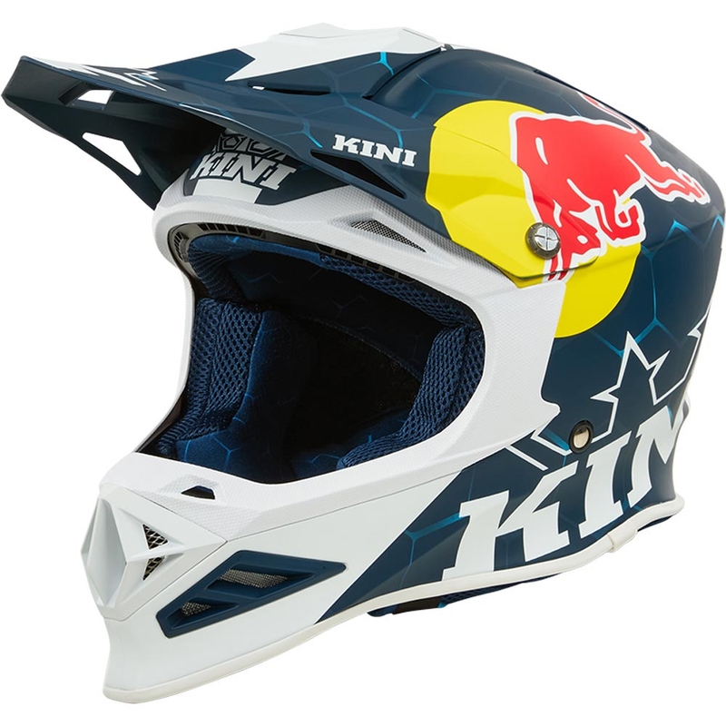 Casque de motocross KINI Red Bull MXC1 1.0 bleu et blanc