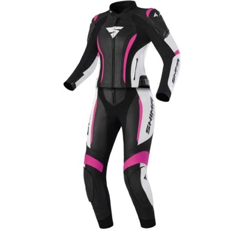 Combinaison moto femme Shima Miura 2.0 noir-blanc-rose