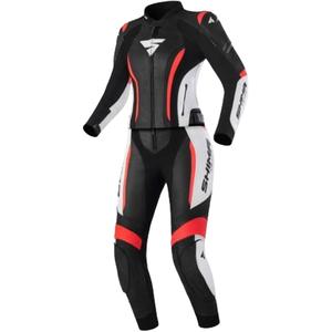 Combinaison moto femme Shima Miura 2.0 noir-blanc-rouge fluo