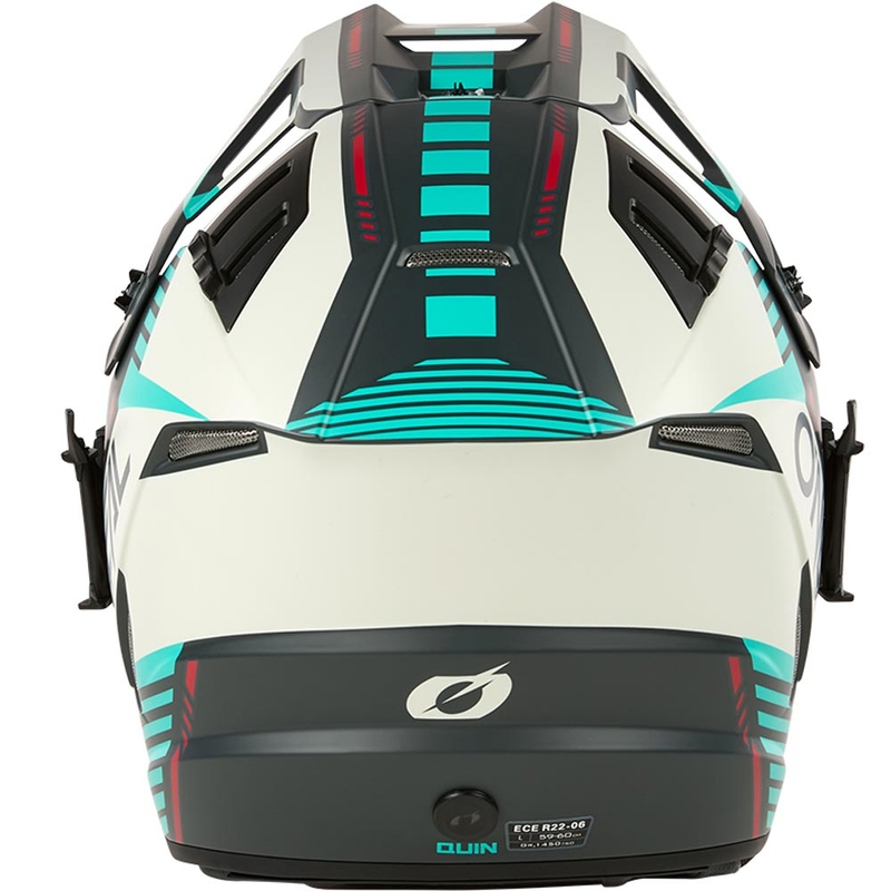 Casque de motocross O'Neal EX-SRS Quin gris-turquoise
