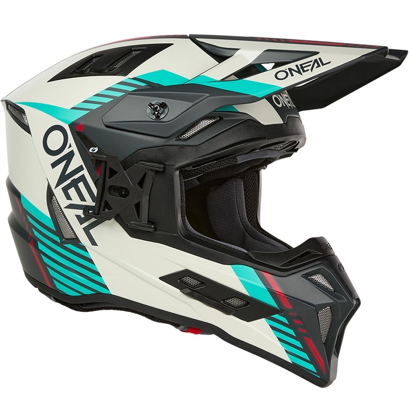 Casque de motocross O'Neal EX-SRS Quin gris-turquoise