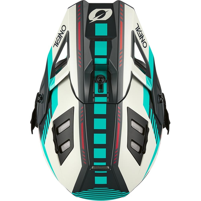Casque de motocross O'Neal EX-SRS Quin gris-turquoise