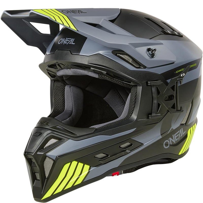 Casque de motocross O´Neal EX-SRS Hitch noir-gris-jaune fluo