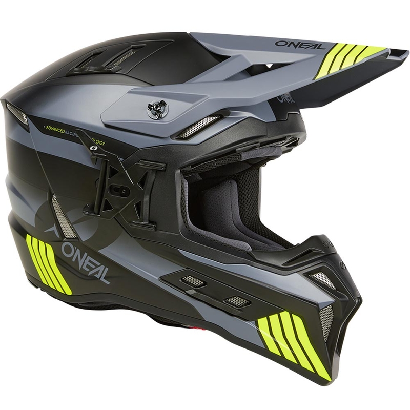 Casque de motocross O´Neal EX-SRS Hitch noir-gris-jaune fluo