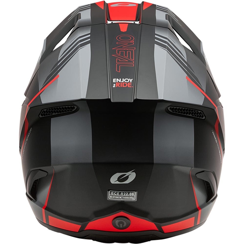 Casque de motocross O'Neal 3SRS Haze noir mat-gris-rouge