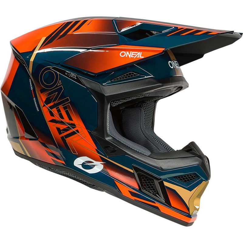 Casque de motocross O'Neal 3SRS Haze bleu-orange-or
