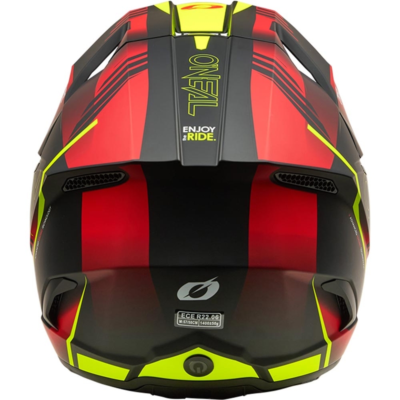 Casque de motocross O'Neal 3SRS Haze noir mat-rouge-jaune fluo