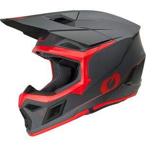 Casque de motocross O'Neal 3SRS E-stroke gris-rouge mat