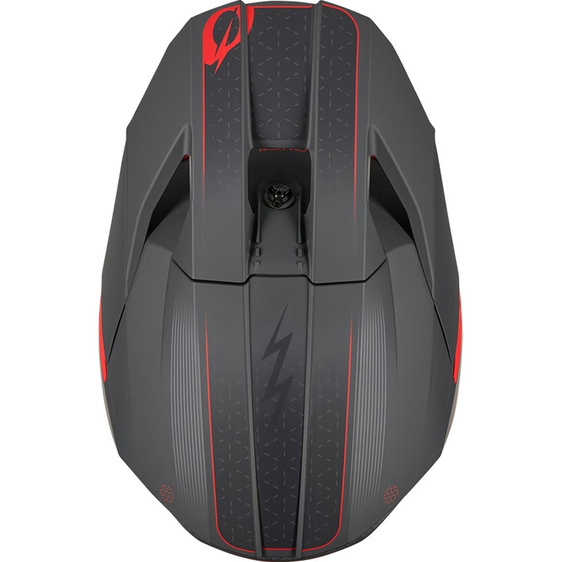 Casque de motocross O'Neal 3SRS E-stroke gris-rouge mat