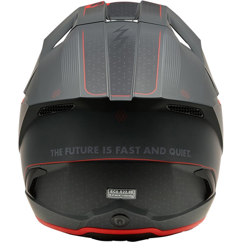 Casque de motocross O'Neal 3SRS E-stroke gris-rouge mat