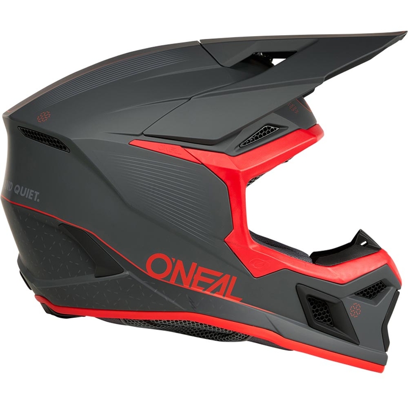 Casque de motocross O'Neal 3SRS E-stroke gris-rouge mat