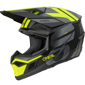Casque de motocross O´Neal 3SRS Ride noir mat-gris-jaune fluo