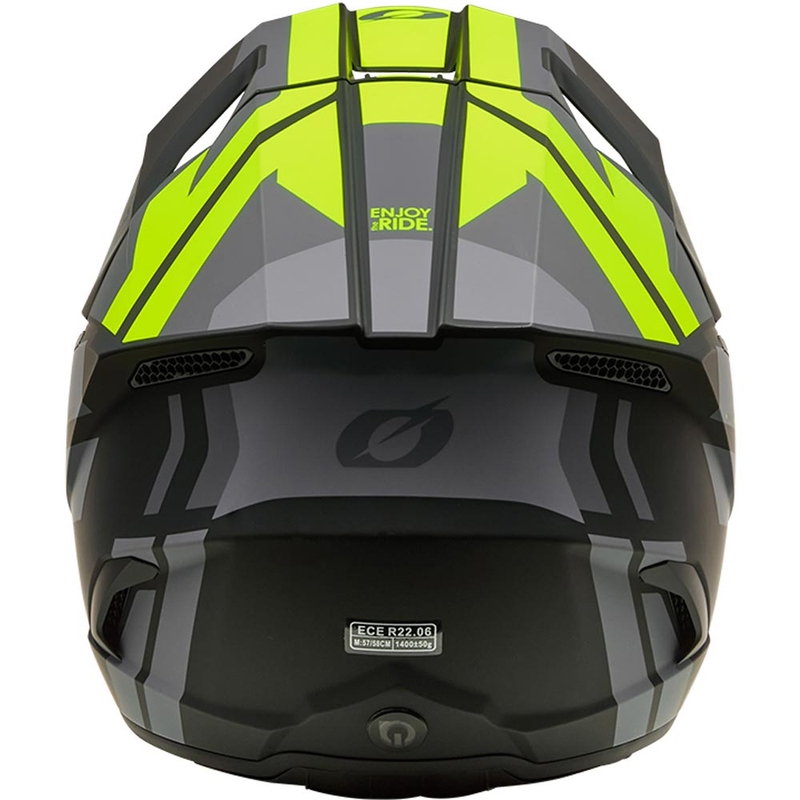 Casque de motocross O´Neal 3SRS Ride noir mat-gris-jaune fluo