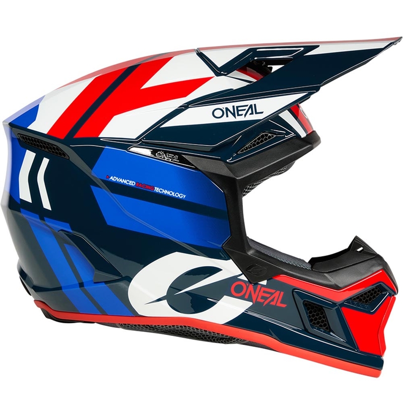 Casque de motocross O'Neal 3SRS Ride bleu-blanc-rouge